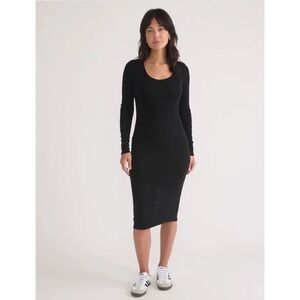 Marine Layer Lexi Rib Sweater Dress Black Large New With Tags